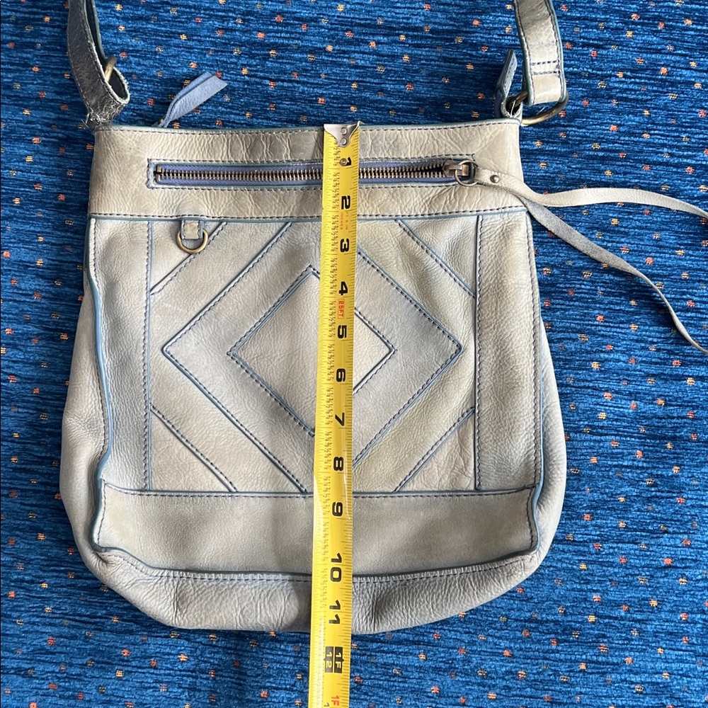 Lucky brand multiple pockets blue-Gray Leather Crossbody Bag - Picture 15 of 15